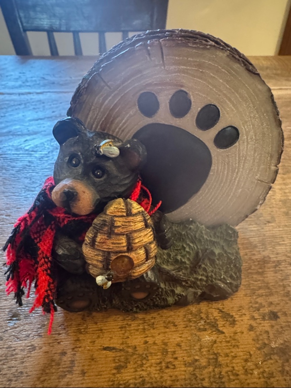 Handmade Round Wood & Resin Coasters - Cream Center, Dark Brown Rim (Set of 4)